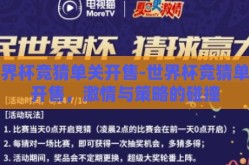 世界杯竞猜单关开售-世界杯竞猜单关开售，激情与策略的碰撞