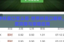 世界杯盘口怎么看-世界杯盘口解析，深度洞察与策略应用