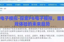 pg电子模拟-探索PG电子模拟，重塑游戏体验的未来趋势