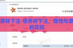 世界杯下注-世界杯下注，理性与激情的交织