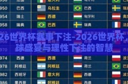 2026世界杯赛事下注-2026世界杯，全球盛宴与理性下注的智慧