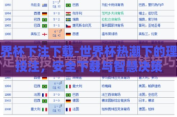 世界杯下注下载-世界杯热潮下的理性投注，安全下载与智慧决策