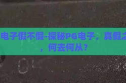 pg电子假不假-探秘PG电子，真假之间，何去何从？