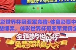 体彩世界杯冠亚军竞猜-体育彩票中的智慧博弈，体彩世界杯冠亚军竞猜全解析