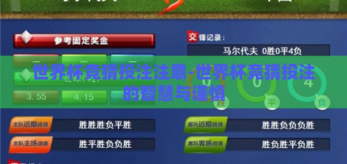 世界杯竞猜投注注意-世界杯竞猜投注的智慧与谨慎