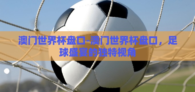 澳门世界杯盘口-澳门世界杯盘口，足球盛宴的独特视角