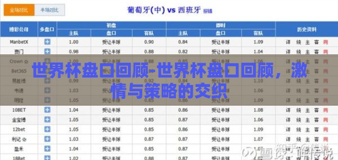 世界杯盘口回顾-世界杯盘口回顾,激情与策略的交织 世界杯盘口回顾-世界杯盘口回顾,激情与策略的交织