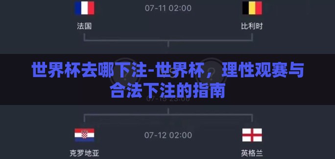 世界杯去哪下注-世界杯，理性观赛与合法下注的指南