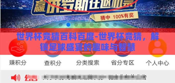 世界杯竞猜百科百度-世界杯竞猜，解锁足球盛宴的趣味与智慧