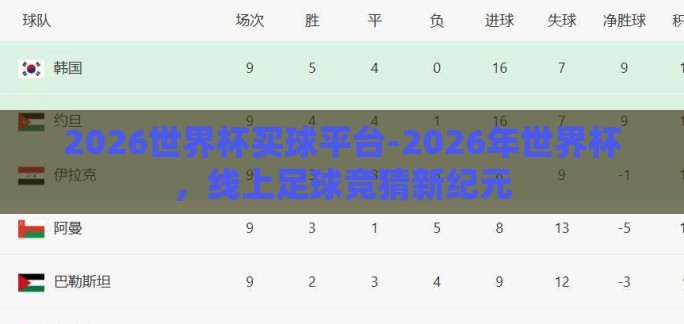 2026世界杯买球平台-2026年世界杯，线上足球竞猜新纪元